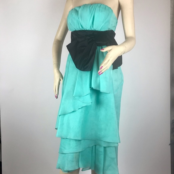 Prada Silk Pleated Strapless Dress Sz 38 - Picture 2 of 12